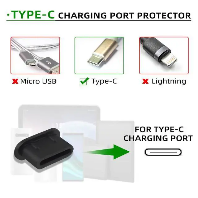 Alt view image 5 of 7 - 50 Pack Type C Anti Dust Plugs USB C Dust Cover Silicone USB C Dust Plug Type-C Charging Port Protector Compatible with iPhone 15 Samsung Galaxy S20 S21 S22 S23 Pixel MacBook USB C Cover Cap (Black)
