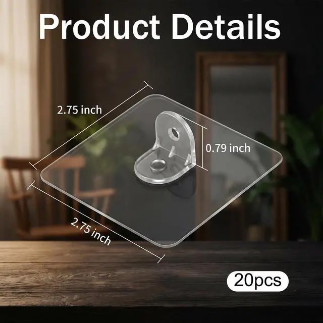 Alt view image 2 of 7 - Mirror Stand for Floor, 20 Pcs No Drill Leaning Mirror Stopper Plastic Mirrors Holder for Living Room Bedroom Bathroom Full Length Floor Mirrors, Stable Support