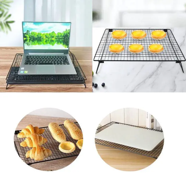 Alt view image 7 of 7 - Laptop Stand Low Profile Metal Foldable Laptop Riser Holder Ventilated Cooling Computer Notebook Stand for MacBook Air Pro MBA Computer Desktop Monitor Printer Mini PC Raise Screen to Eye Level