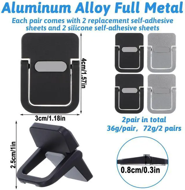 Alt view image 4 of 7 - 4PCS Portable Keyboard Riser Self Adhesive Laptop Stand Invisible Mini Computer Feet for Desk Computer Keyboard Stand Laptop Holder with Anti Slip Silicone(Black+Silver)