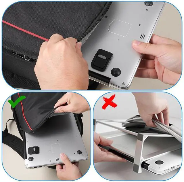 Alt view image 5 of 7 - 4PCS Portable Keyboard Riser Self Adhesive Laptop Stand Invisible Mini Computer Feet for Desk Computer Keyboard Stand Laptop Holder with Anti Slip Silicone(Black+Silver)