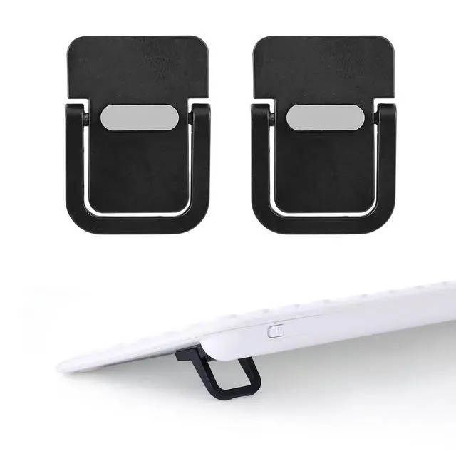 Main image of 2pcs Mini Portable Laptop Stand, Zinc Alloy Foldable Laptop Keyboard Riser Self-Adhesive Kickstand Invisible Computer Notebook Holder Lift for Desk Keyboards Laptops Support