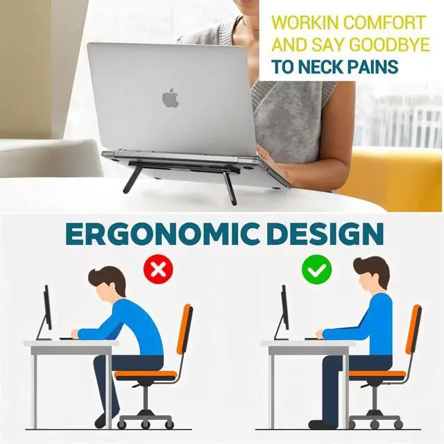 Alt view image 2 of 7 - Foldable Keyboard Riser Stand, Self-Adjusting Laptop Feet with Dual Angles Small Computer Stand Portable PP Computer Keyboard Lift for Desk