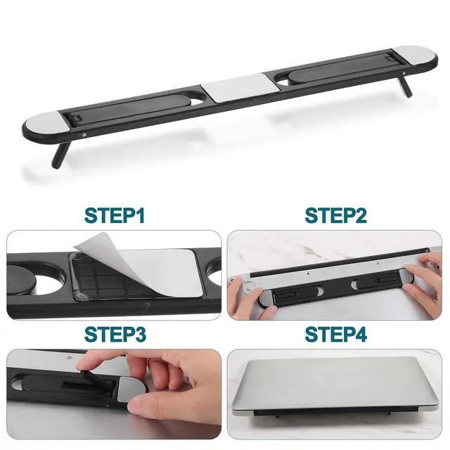 Alt view image 7 of 7 - Foldable Keyboard Riser Stand, Self-Adjusting Laptop Feet with Dual Angles Small Computer Stand Portable PP Computer Keyboard Lift for Desk