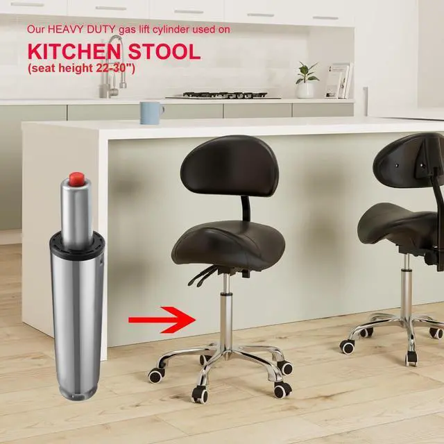 Alt view image 6 of 7 - Gas Lift Cylinder Replacement: Pneumatic Shock Piston for Tall Chairs & Stools - Lift Mechanism 1000 lbs Capacity Universal Size - Stroke Length 13.5"-21.5" (8" Stroke)