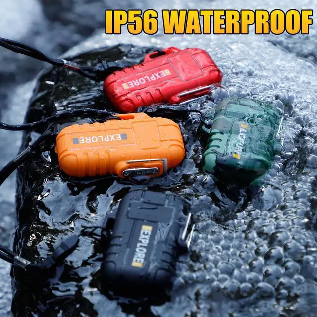 Alt view image 3 of 7 - 2 Pack Waterproof Outdoor Lighter Windproof Torch Lighters Butane Refillable USB Rechargeable Electric Dual Arc Plasma Lighter Hiking Camping Essentials Hunting Gear Fathers Day Dad Gifts