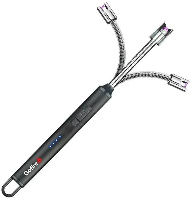 Main image of Rechargeable Electric Lighter - Windproof Flameless Arc, Flexible Neck, USB, Safety Switch