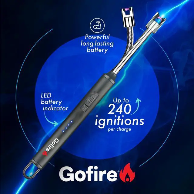 Alt view image 6 of 7 - Rechargeable Electric Lighter - Windproof Flameless Arc, Flexible Neck, USB, Safety Switch