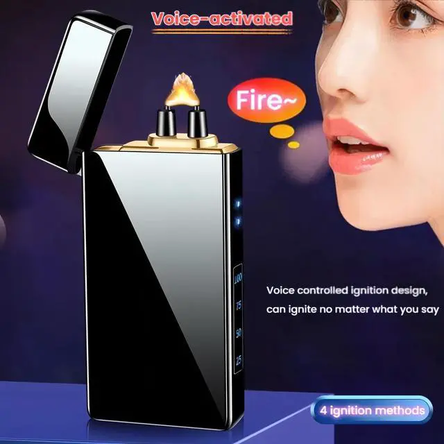 Alt view image 3 of 7 - Smart Electric Lighter with 4 Ignition Modes, High Power Pulse Plasma Arc Lighter, Windproof Electronic Lighters, Rechargeable USB Lighters with Safety Lock (Silver Ice)