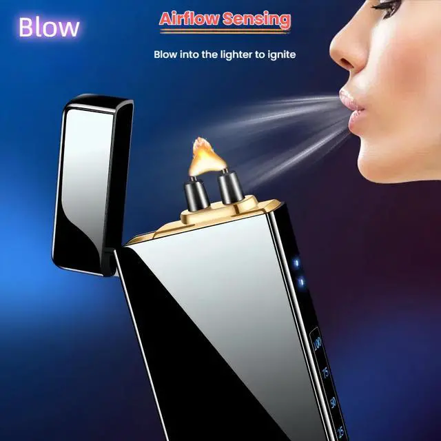 Alt view image 4 of 7 - Smart Electric Lighter with 4 Ignition Modes, High Power Pulse Plasma Arc Lighter, Windproof Electronic Lighters, Rechargeable USB Lighters with Safety Lock (Silver Ice)