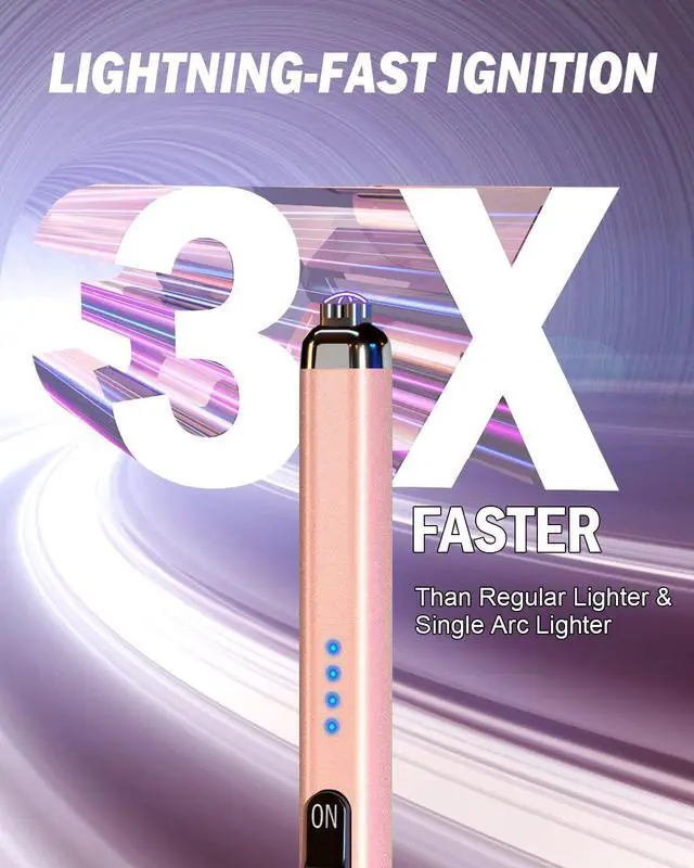 Alt view image 3 of 6 - Dual Arc Electric Candle Lighter Gift Box Rechargeable USB Lighter Gifts for Women Men Plasma Arc Lighters for Candle Gift Choice (Rose Gold)