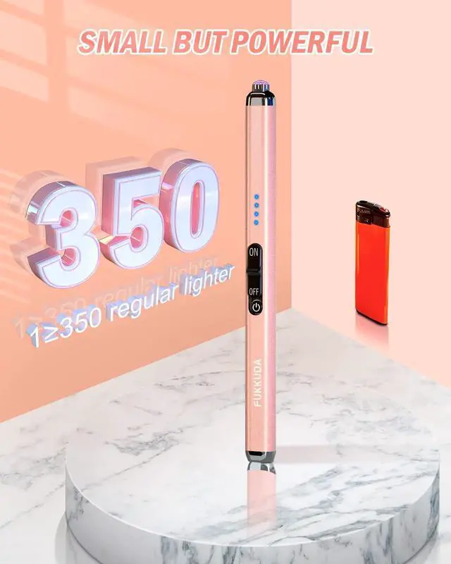 Alt view image 5 of 6 - Dual Arc Electric Candle Lighter Gift Box Rechargeable USB Lighter Gifts for Women Men Plasma Arc Lighters for Candle Gift Choice (Rose Gold)
