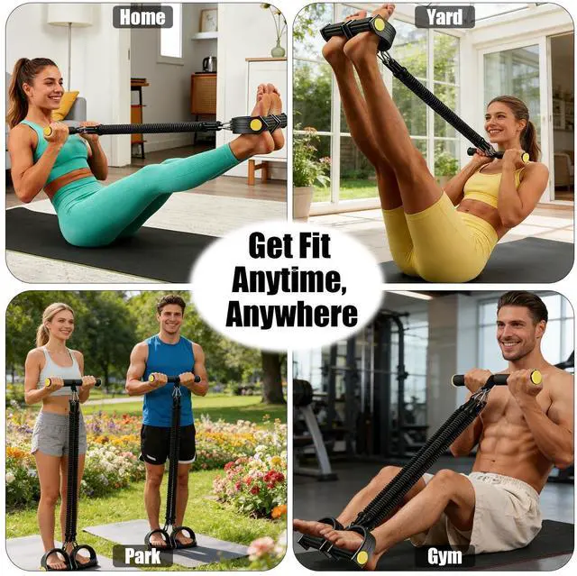 Alt view image 5 of 5 - Pedal Resistance Band,Multifunction Adjustable Sit-up Bodybuilding Abdominal Trainer,Elastic Pull Rope Fitness Equipment for Abdomen,Waist,Leg,Arm,Home Gym Workout,Postpartum Recovery&Body Shaping