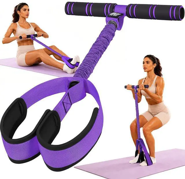 Main image of Multifunctional Durable Pedal Resistance Band with Handle, Upgraded Elastic Exercise Bands for Home Gym, Anti-Snap Sit Up Equipment & Ab Trainer for Core/Arms/Legs/Glutes Workout for Women