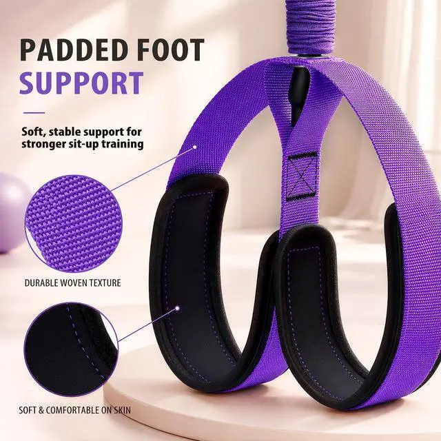 Alt view image 5 of 7 - Multifunctional Durable Pedal Resistance Band with Handle, Upgraded Elastic Exercise Bands for Home Gym, Anti-Snap Sit Up Equipment & Ab Trainer for Core/Arms/Legs/Glutes Workout for Women
