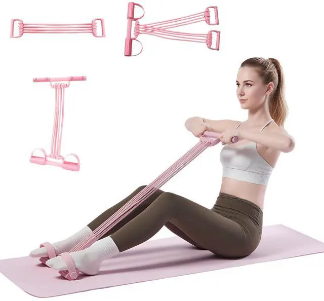 Main image of 3-in-1 Multifunctional Pedal Resistance Band with Handle, Natural Latex Tension Rope, Portable Pocket Gym for Abdomen Waist Arm Leg Stretching Training, Home Office Travel