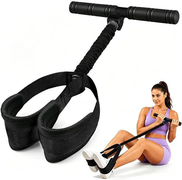 Main image of Multifunction Tension Rope, 6-Tube Elastic Yoga Pedal Puller Resistance Band, Natural Latex Tension Rope Fitness Equipment, for Abdomen/Waist/Arm/Leg Stretching Slimming Training (Black)