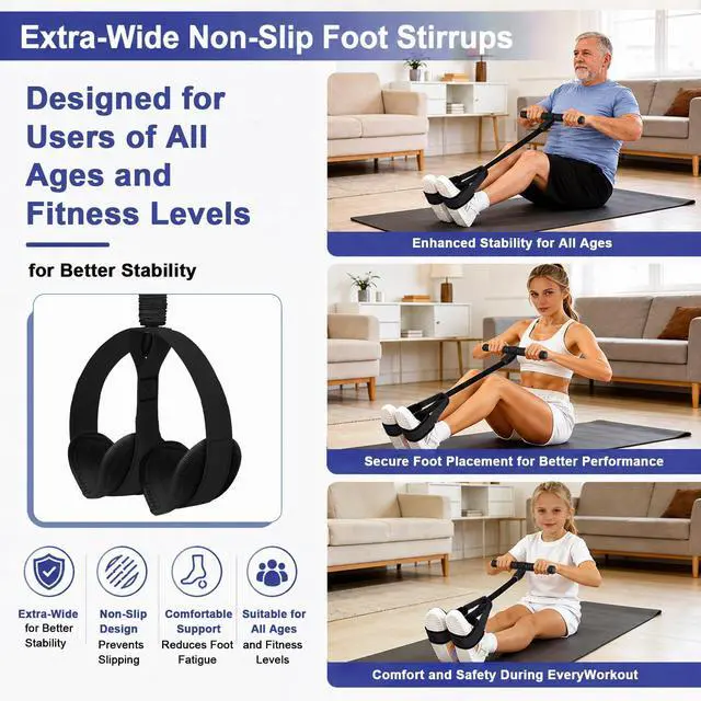 Alt view image 4 of 7 - Multifunction Tension Rope, 6-Tube Elastic Yoga Pedal Puller Resistance Band, Natural Latex Tension Rope Fitness Equipment, for Abdomen/Waist/Arm/Leg Stretching Slimming Training (Black)