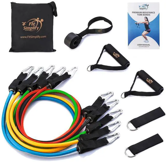 Main image of Resistance Tube Bands 12 Piece Set with Instruction Booklet