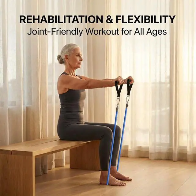 Alt view image 4 of 7 - Resistance Bands, Exercise Bands, Workout Bands, Resistance Bands for Working Out with Handles for Men and Women, Exercising Bands for Fitness Weights Work Out at Home