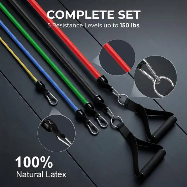 Alt view image 6 of 7 - Resistance Bands, Exercise Bands, Workout Bands, Resistance Bands for Working Out with Handles for Men and Women, Exercising Bands for Fitness Weights Work Out at Home