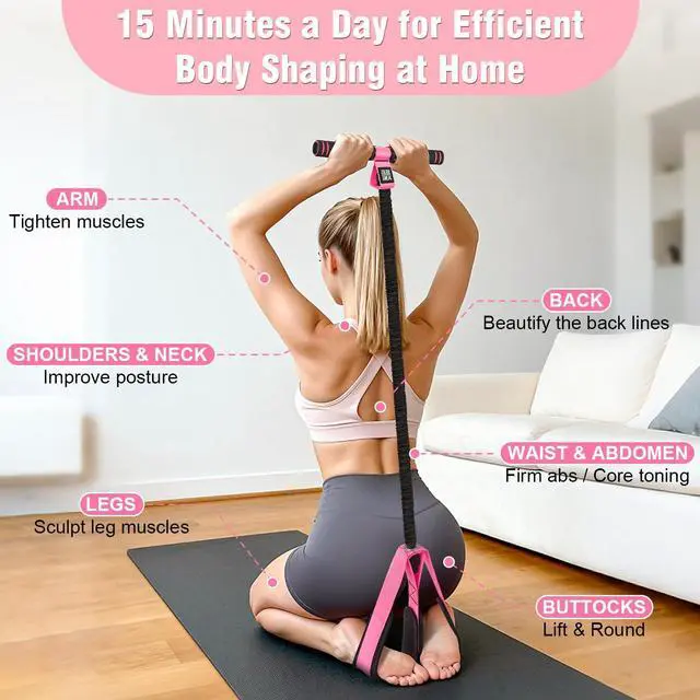 Alt view image 3 of 7 - Upgraded Pedal Resistance Band with Handles, Multifunction Foot Pedal Resistance Bands for Abdomen,Waist,Arm, Core/ABS,Leg Workout at Home - Physical Therapy,Stretching,Strength Equipment for Women