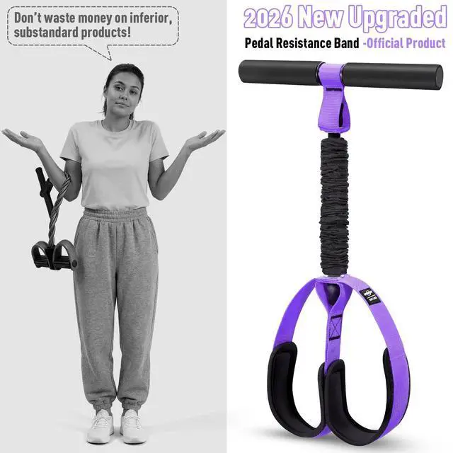 Alt view image 3 of 7 - Foot Pedal Resistance Band, Resistance Band with Handle, Exercise Bands for Home Gym Workout Equipment, Sit Up Exercise Equipment for Abdomen, Waist, Arm, Leg Stretching Slimming Training