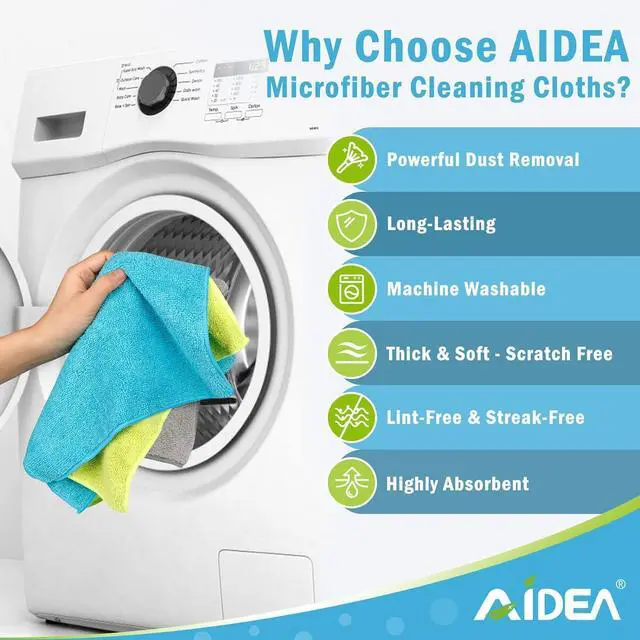 Alt view image 3 of 7 - Microfiber Cleaning Cloth-50PK, Soft Microfiber Towels for Cars, Absorbent Cleaning Rags, Lint-Free Streak-Free Wash Cloths for House, Kitchen, Window(12in.x12in)