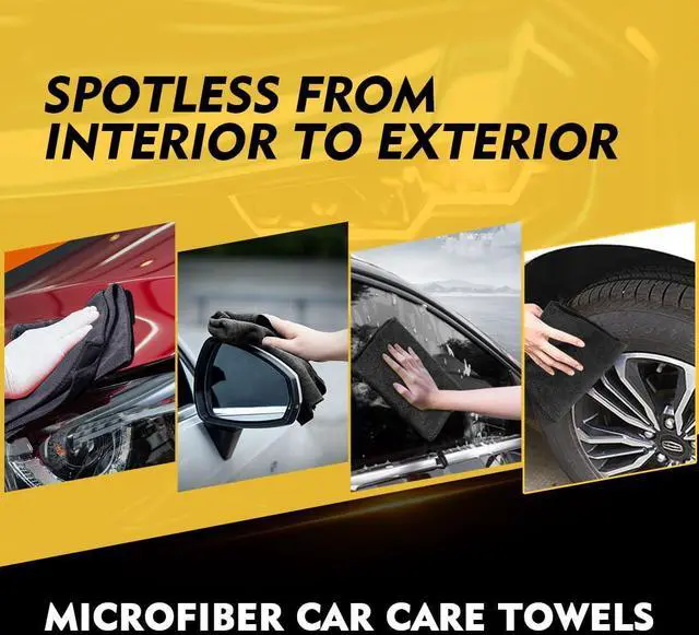 Alt view image 5 of 7 - Black Microfiber Cleaning Cloth 12 Pack, 12.5 x 12.5 inch Microfiber Towels for Cars, Ultra Absorbent Car Washing Cloth, Lint Free Streak Free Cleaning Rags for Car, Kitchen, and Window
