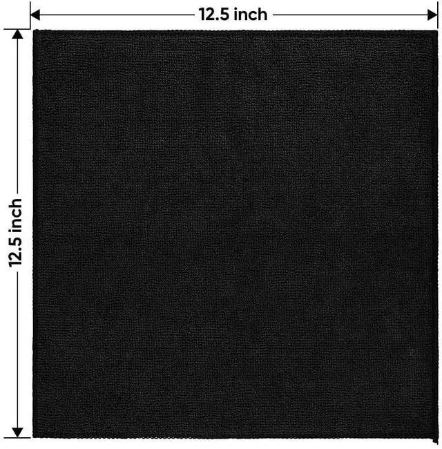 Alt view image 7 of 7 - Black Microfiber Cleaning Cloth 12 Pack, 12.5 x 12.5 inch Microfiber Towels for Cars, Ultra Absorbent Car Washing Cloth, Lint Free Streak Free Cleaning Rags for Car, Kitchen, and Window
