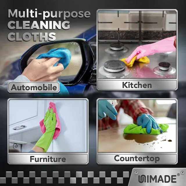 Alt view image 7 of 7 - Microfiber Cleaning Cloth, 24 Pack Reusable Microfiber Towels for Cars Lint Free Cleaning Shop Towel Rags for Home Kitchen Automotive Bar Mechanic Restaurant Garage, 11"x 12", Multicolor