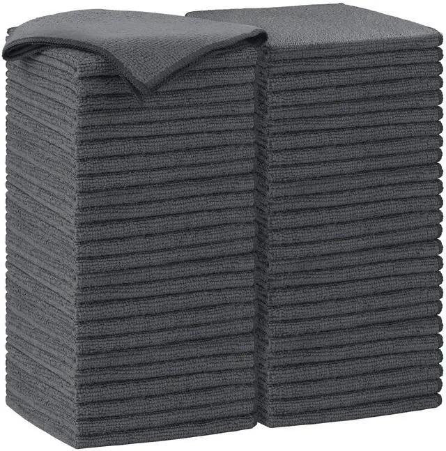 Main image of Microfiber Cleaning Cloth-50PK, Soft Microfiber Towels for Cars, Absorbent Cleaning Rags, Lint-Free Streak-Free Wash Cloths for House, Kitchen, Window(12in.x12in), Grey