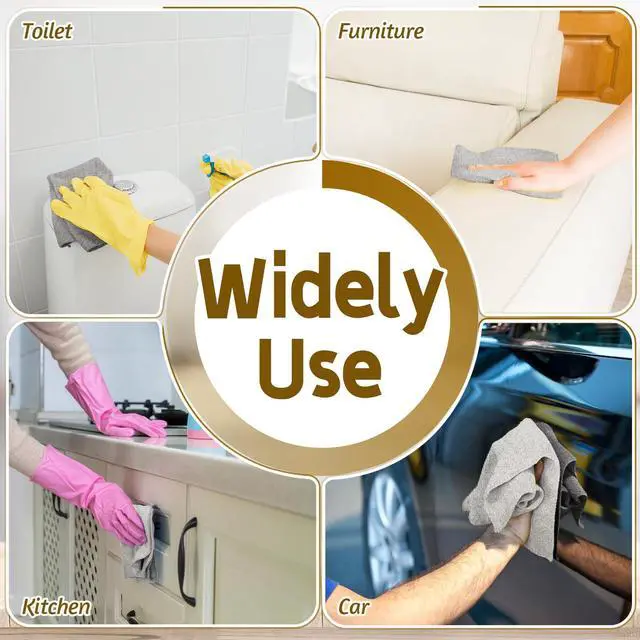 Alt view image 5 of 7 - 75 Pack Microfiber Cleaning Cloth Roll,Reusable Tear Away Towels,Washable Ultra Absorbent Cleaning Rags for House,Car,Glass,Garage,Kitchen or Shop(Grey)
