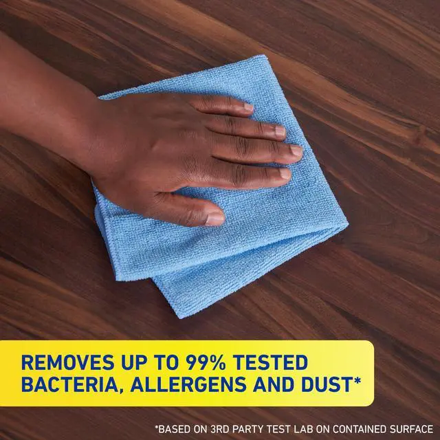 Alt view image 3 of 7 - Microfiber Cleaning Cloth 14 x 14 Inches Blue Pack of 24 Washable and Reusable Ideal for Multi-Surface Indoor/Outdoor Dusting and Polishing
