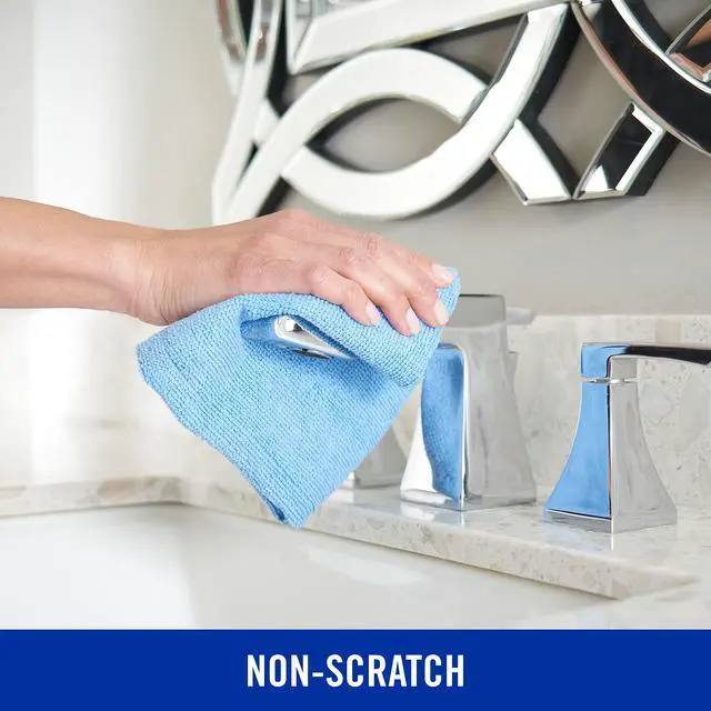 Alt view image 2 of 7 - Microfiber Cleaning Cloth 14 x 14 Inches Blue Pack of 24 Washable and Reusable Ideal for Multi-Surface Indoor/Outdoor Dusting and Polishing