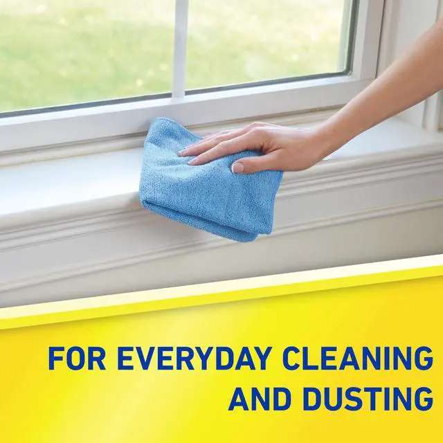 Alt view image 4 of 7 - Microfiber Cleaning Cloth 14 x 14 Inches Blue Pack of 24 Washable and Reusable Ideal for Multi-Surface Indoor/Outdoor Dusting and Polishing