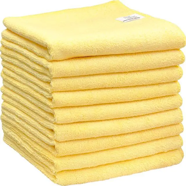 Main image of 9-Pack Microfiber Cleaning Towels, Heavy-Duty & Reusable Cloths for Home, Kitchen, and Car, 16" x 24", 325 GSM