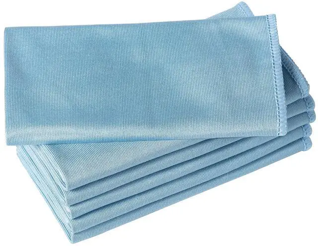 Main image of 6 Pack Microfiber Glass Cleaning Cloth, 16 Inch X 16 Inch, Lint Free Quickly Clean Window, Glasses, Windshields, Mirrors, and Stainless Steel, Blue