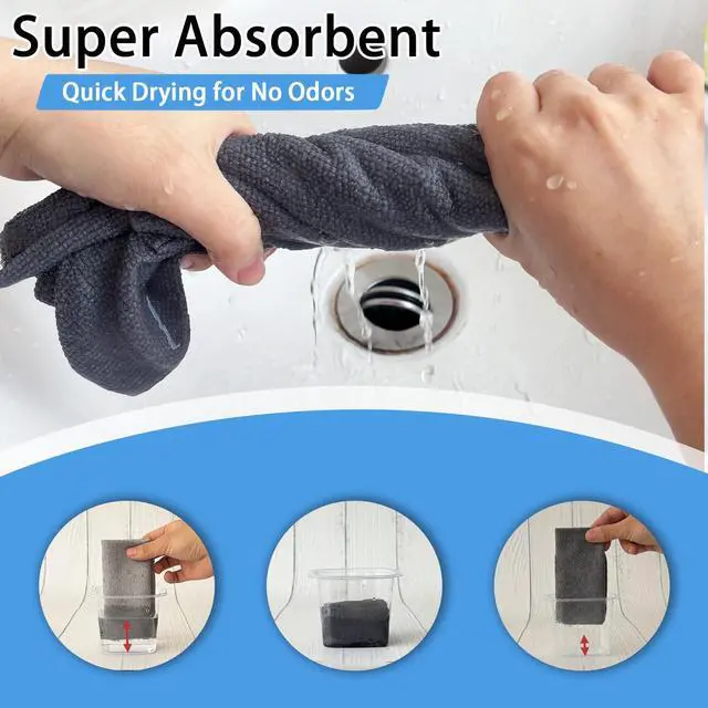 Alt view image 3 of 7 - 75 Pack Microfiber Cleaning Cloth Roll,Reusable Tear Away Microfiber Towels,Washable Ultra Absorbent Rags Drying Dishcloths for Car,Home,Garage or Shop(Grey)