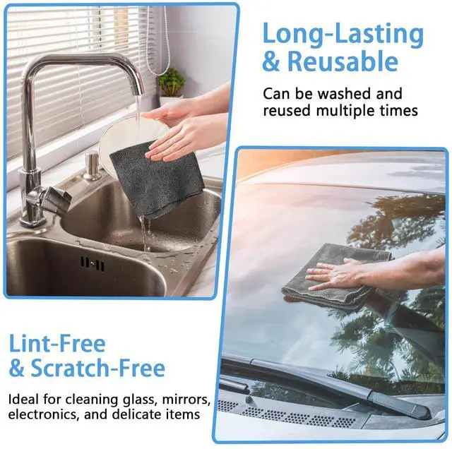 Alt view image 5 of 7 - 75 Pack Microfiber Cleaning Cloth Roll,Reusable Tear Away Microfiber Towels,Washable Ultra Absorbent Rags Drying Dishcloths for Car,Home,Garage or Shop(Grey)