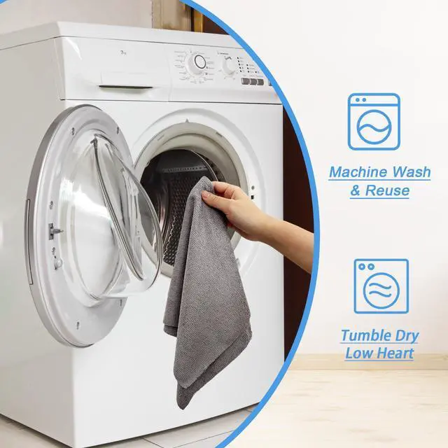 Alt view image 7 of 7 - 75 Pack Microfiber Cleaning Cloth Roll,Reusable Tear Away Microfiber Towels,Washable Ultra Absorbent Rags Drying Dishcloths for Car,Home,Garage or Shop(Grey)