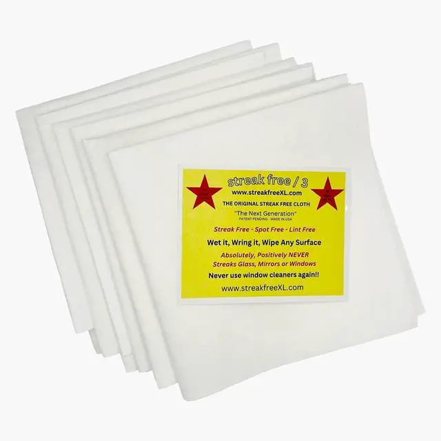 Main image of Microfiber Glass Cleaning Cloths, 6 Pack - 16" x 16" Lint-Free Window & Mirror Cleaning Towels, Streak-Free Reusable Cloths for Glass, Cars & Home - Just Use Water