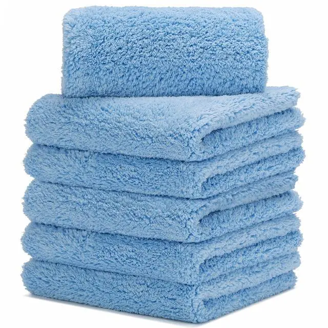 Main image of Microfiber Towels for Cars, Car Drying Wash Detailing Buffing Polishing Towel with Plush Edgeless Microfiber Cloth, 450 GSM 16x16 in. Pack of 6