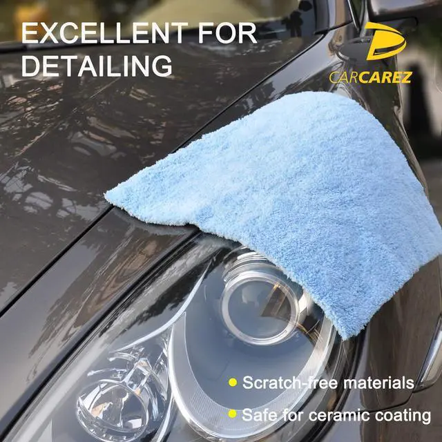 Alt view image 5 of 6 - Microfiber Towels for Cars, Car Drying Wash Detailing Buffing Polishing Towel with Plush Edgeless Microfiber Cloth, 450 GSM 16x16 in. Pack of 6