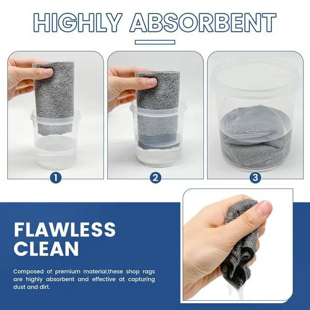 Alt view image 3 of 7 - 75 Pack Microfiber Cleaning Cloth Roll,Reusable Washable Ultra Tear Away Microfiber Towels,Absorbent Rags Drying Dishcloths for Car,Home,Garage or Shop Kitchen(Grey)