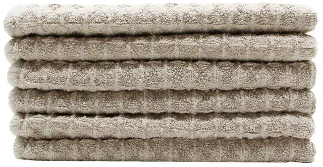 Alt view image 2 of 7 - Microfiber Kitchen Cleaning Cloth Thick Dish Rags Waffle Weave Washcloths Dish Cloths Ultra Absorbent Odor Free 12inch X 12inch 6 Pack Khaki