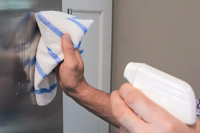 Alt view image 5 of 6 - Bulk Edgeless Microfiber Cleaning Cloths, White and Blue Stripe, 50 Pack