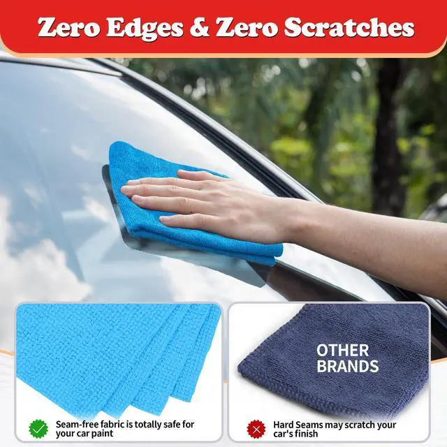 Alt view image 4 of 7 - Shop Towels, Microfiber Cleaning Cloth Bulk, 24 Pack Microfiber Towels for Cars, All-Purpose Absorbent Cleaning Rags, Dust Cloth for Automotive, Mechanic, Garage, Bar, 11.5 x 11.5 inch