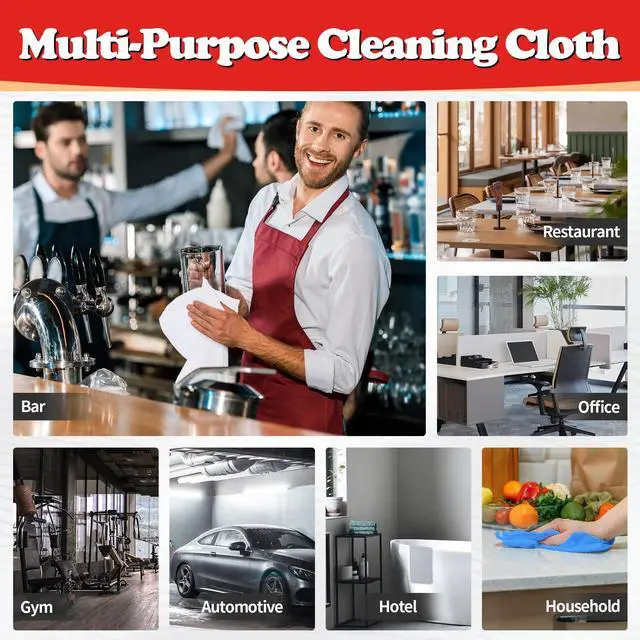 Alt view image 7 of 7 - Shop Towels, Microfiber Cleaning Cloth Bulk, 24 Pack Microfiber Towels for Cars, All-Purpose Absorbent Cleaning Rags, Dust Cloth for Automotive, Mechanic, Garage, Bar, 11.5 x 11.5 inch