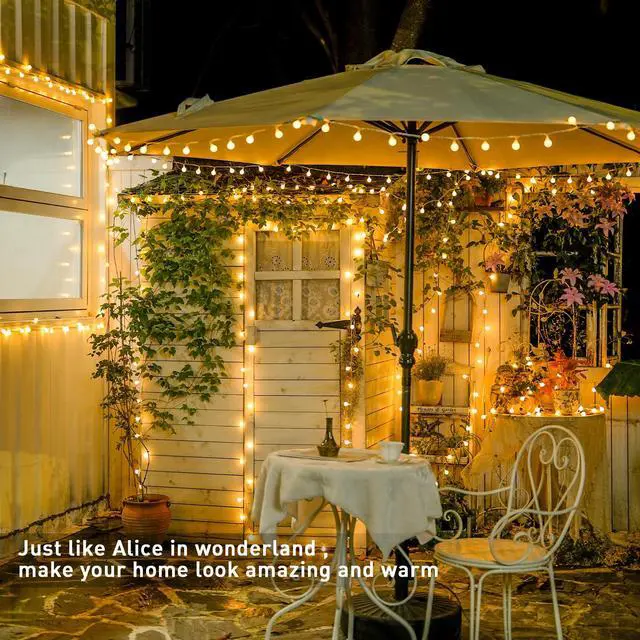 Alt view image 3 of 7 - 100 LED Connectable Globe String Lights Indoor Bedroom, 33ft Warm White Christmas Lights Plug in with Remote, 8 Modes Hanging Fairy Light Outdoor for Room Classroom Party Spring Home Decor